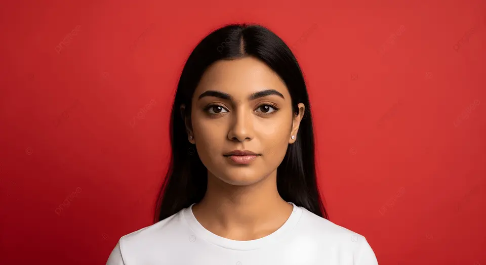 pngtree portrait of a young indian woman with dark hair and brown image 19928267