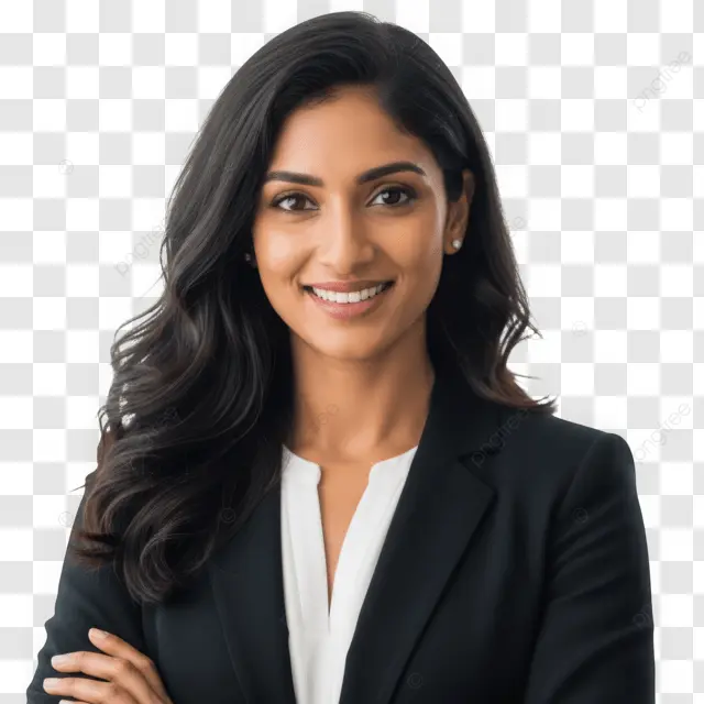 pngtree professional indian woman in a black blazer isolated on transparent background png image 17372625